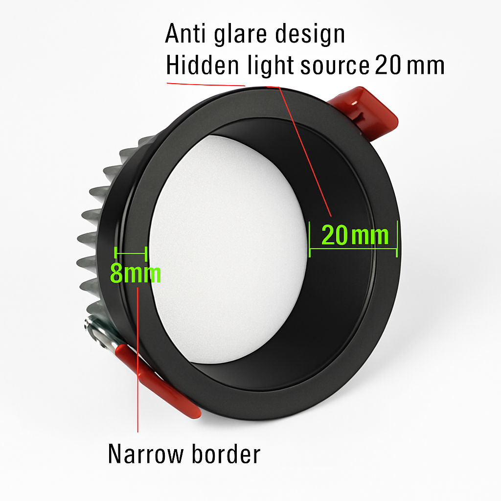 encastré led spot anti-éblouissement aluminium projecteur à intensité variable - vue 5 sur 22