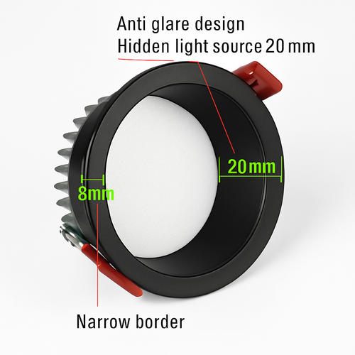 encastré led spot anti-éblouissement aluminium projecteur à intensité variable - vue 6 sur 22