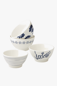 Ensemble 4 bols ceramique motif floral style japonais