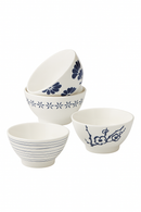 Ensemble 4 bols ceramique motif floral style japonais