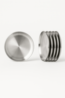 Ensemble 6 assiettes inox barbecue cuisine polyvalentes