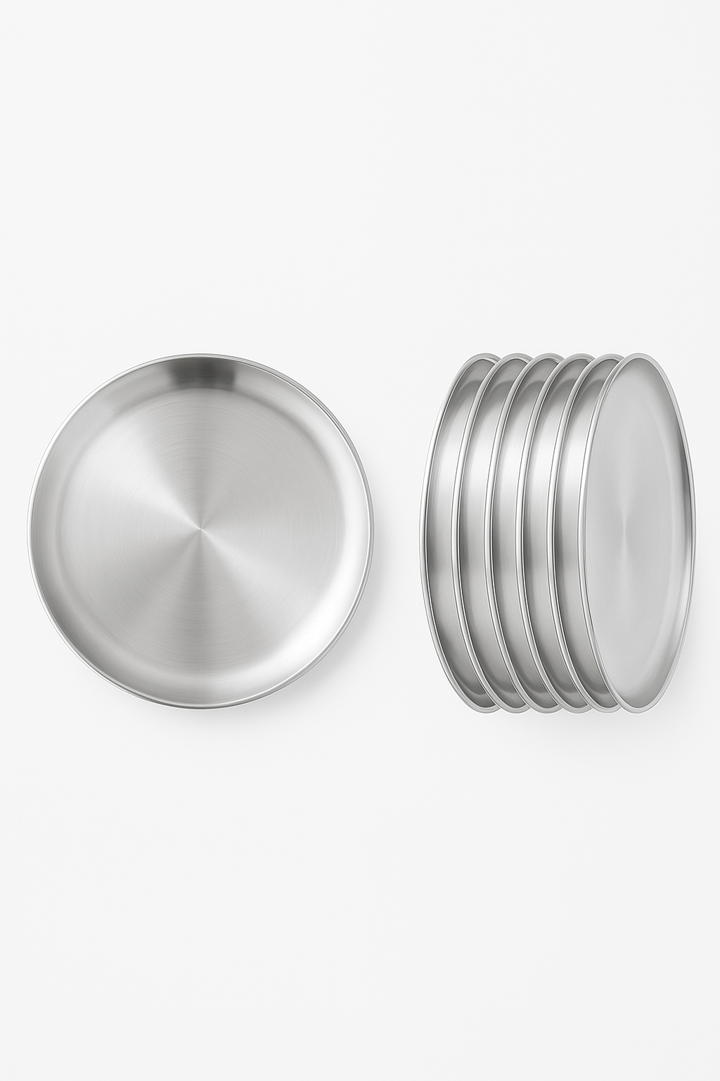 Ensemble 6 assiettes inox pour barbecue cuisine