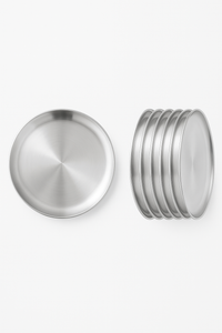 Ensemble 6 assiettes inox pour barbecue cuisine