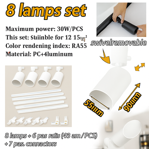 ensemble d'éclairage sur rail dimmable pour maison intelligente - vue 12 sur 22
