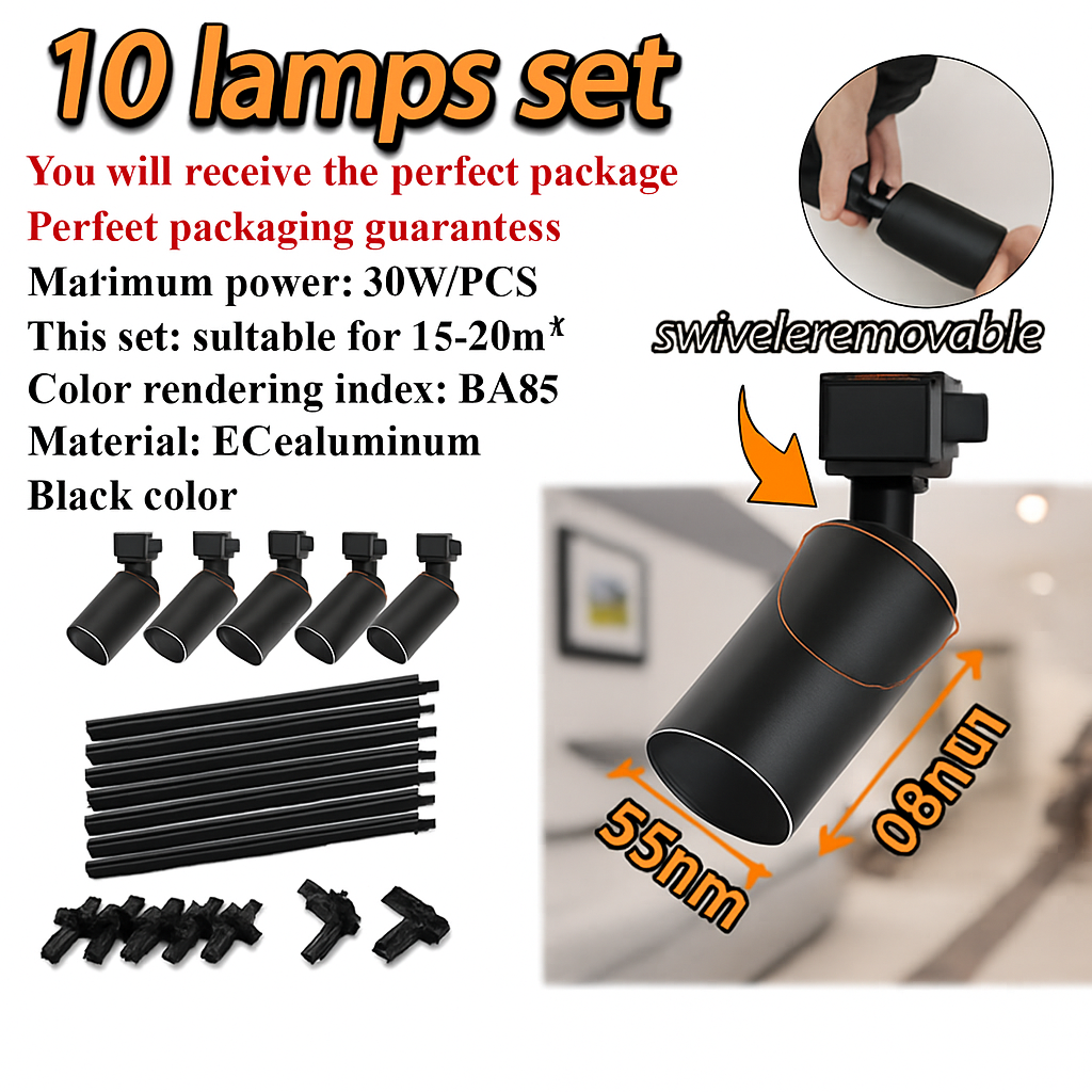 ensemble d'éclairage sur rail dimmable pour maison intelligente - vue 13 sur 22
