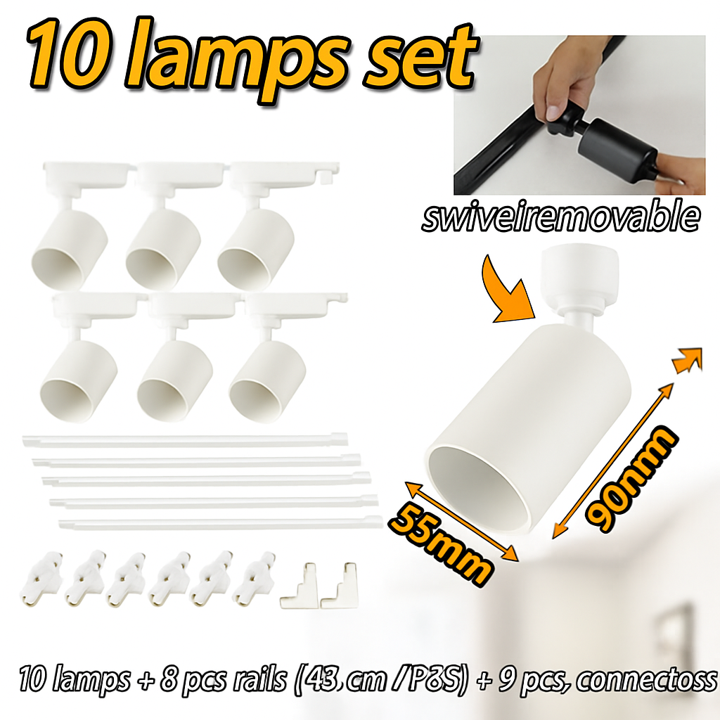 ensemble d'éclairage sur rail dimmable pour maison intelligente - vue 14 sur 22