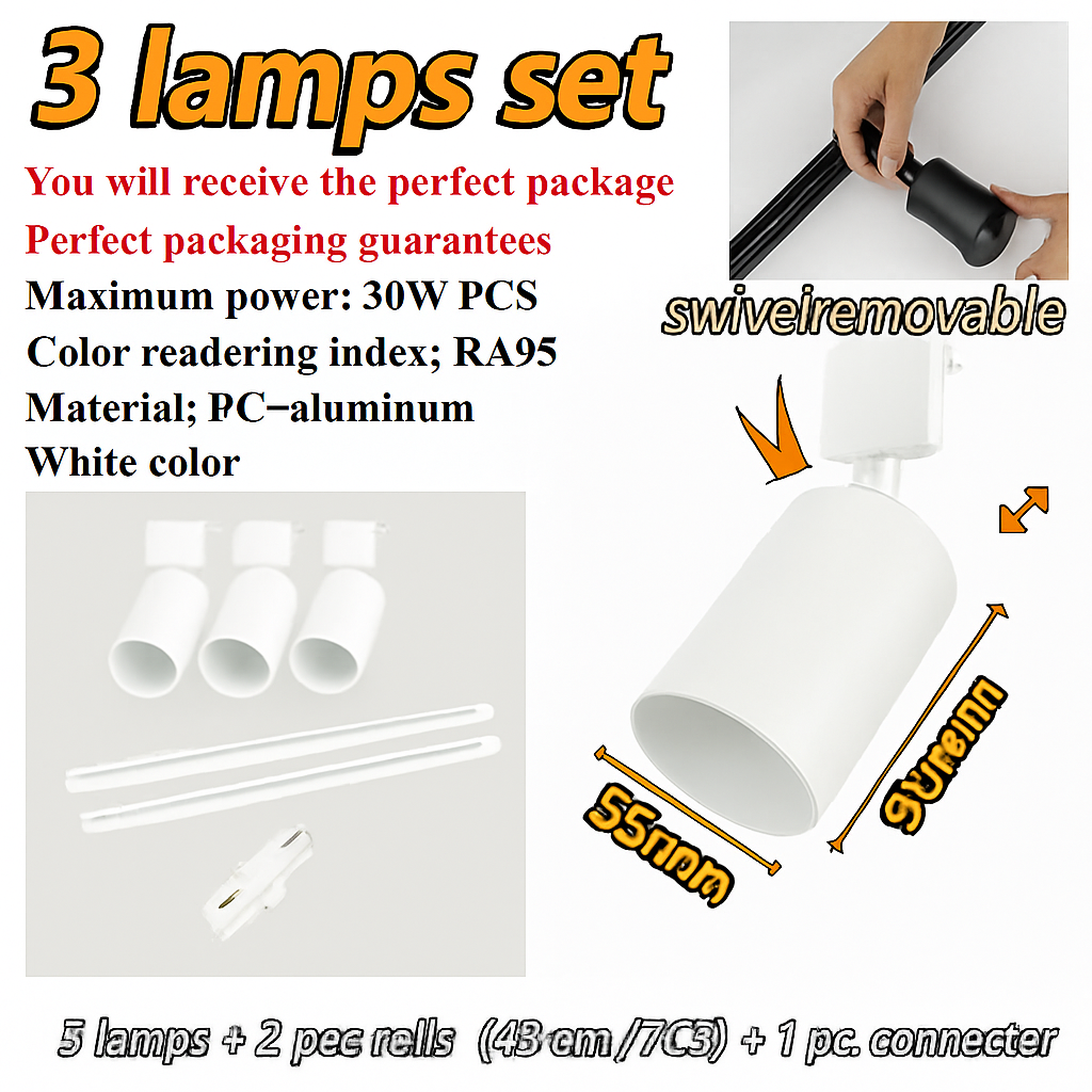 ensemble d'éclairage sur rail dimmable pour maison intelligente - vue 18 sur 22