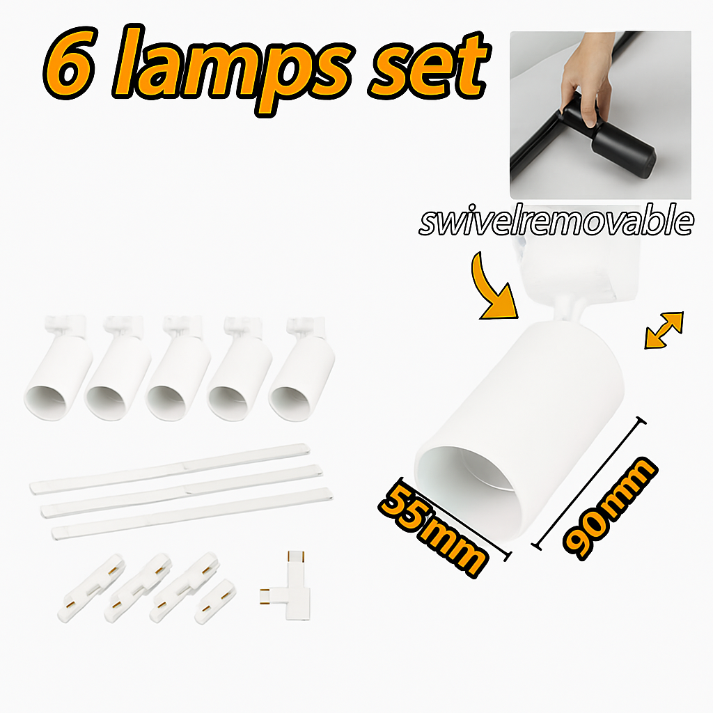 ensemble d'éclairage sur rail dimmable pour maison intelligente - vue 8 sur 22