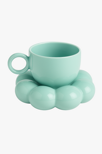 Ensemble tasses céramique nuage soucoupe fleurs style créatif