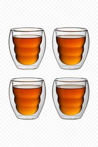 Ensemble tasses expresso double paroi verre 80 ml (lot de 4)