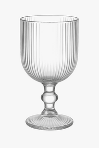 Ensemble verres vin rayés tige courte large ouverture
