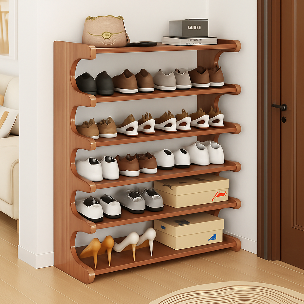 etagere de rangement a chaussures en bois multicouches resistente à lhumidité - vue 1 sur 11