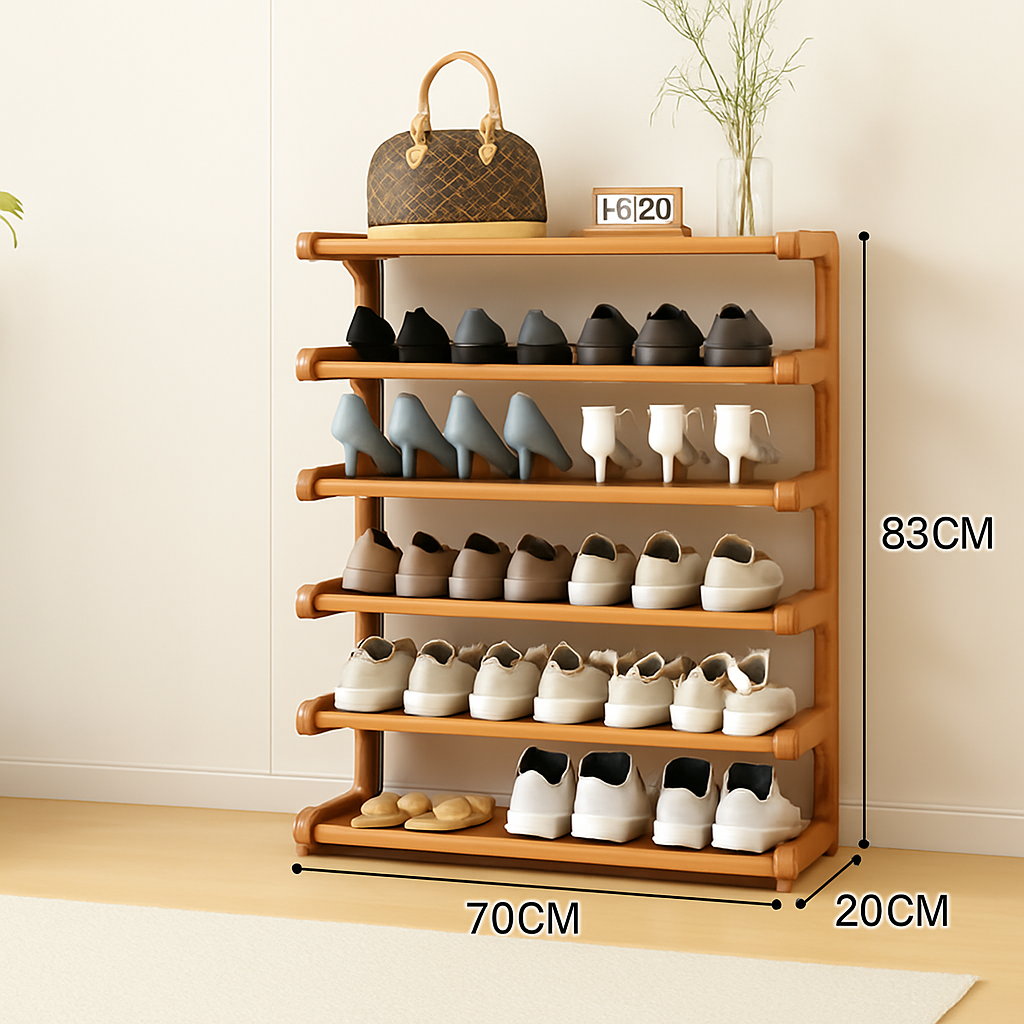 etagere de rangement a chaussures en bois multicouches resistente à lhumidité - vue 7 sur 11