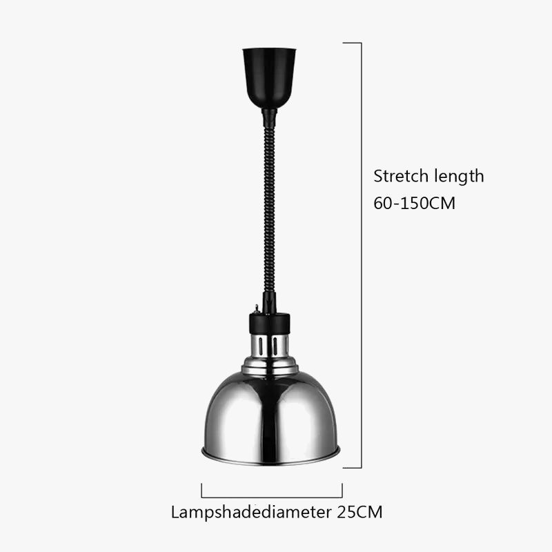 Suspension industrielle LED rétractable pour chauffage des aliments