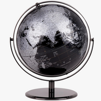 globe terrestre éducatif avec support en acier inoxydable et relief
