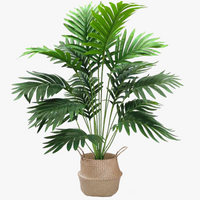 grand palmier artificiel avec branches de monstera pour décoration extérieure