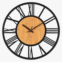 grande horloge murale 3d nordique rétro chiffres romains décorative silencieuse
