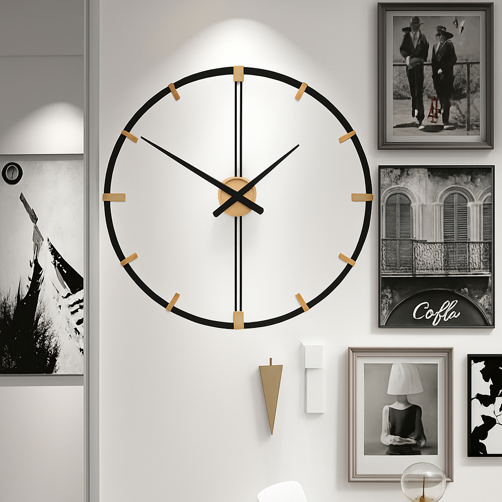 grande horloge murale design silencieuse pour décoration intérieure - vue 3 sur 7