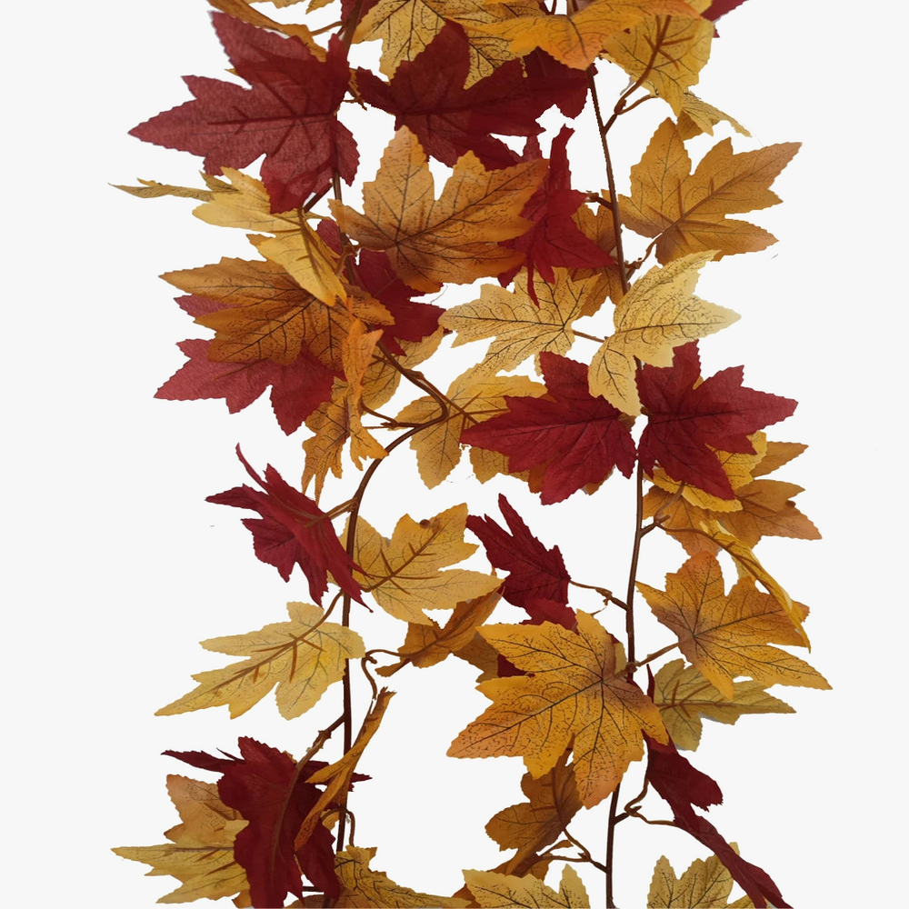 guirlande de feuilles d'érable artificielles en soie décorative pour jardin