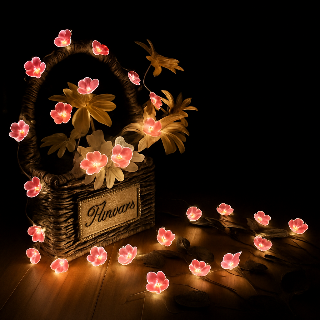 guirlande lumineuse 30 led cerisier rose pour décoration extérieure - vue 4 sur 6