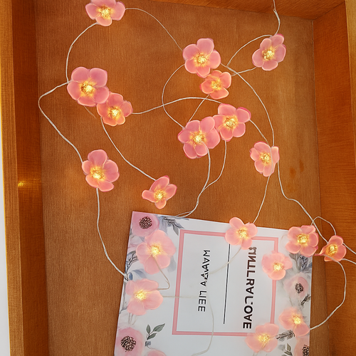 guirlande lumineuse 30 led cerisier rose pour décoration extérieure - vue 7 sur 6