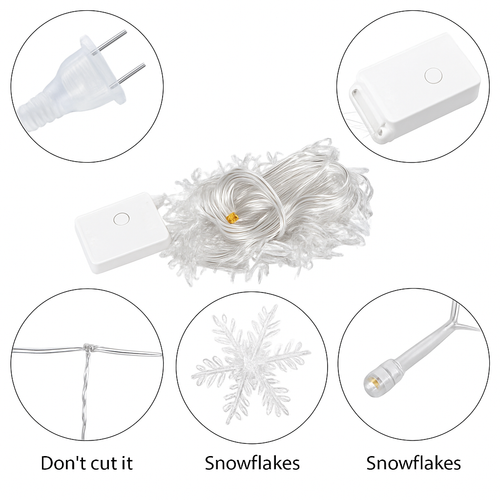 guirlande lumineuse led flocons de neige pour Noël et fêtes - vue 10 sur 11