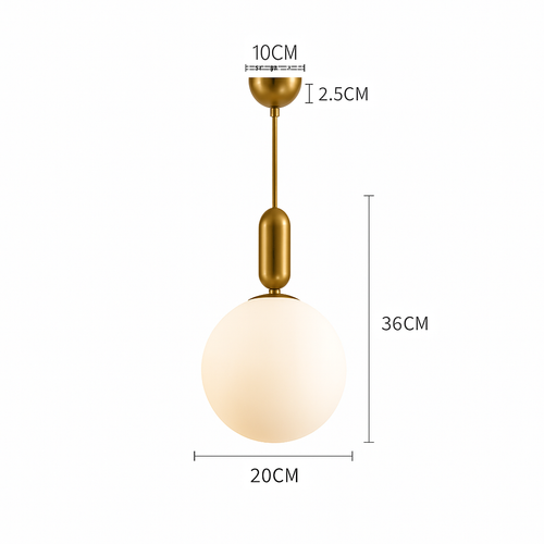 gzmj moderne globe en verre suspension pour cuisine - vue 9 sur 12