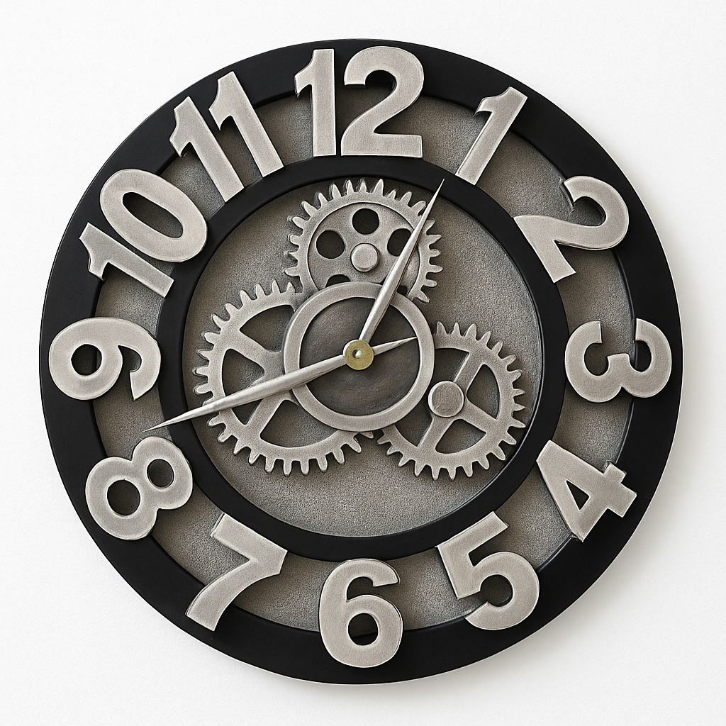horloge murale à engrenages décorative style industriel moderne - vue 9 sur 10