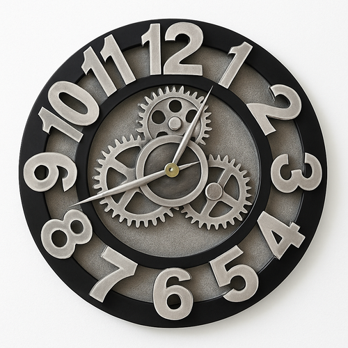 horloge murale à engrenages décorative style industriel moderne - vue 9 sur 10