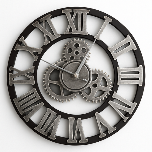 horloge murale à engrenages décorative style industriel moderne - vue 10 sur 10