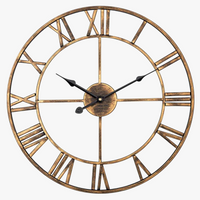 horloge murale moderne 3d rétro chiffres romains en métal silencieuse