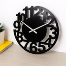 Horloge murale moderne ronde noire 30cm