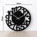 Horloge murale moderne ronde noire 30cm