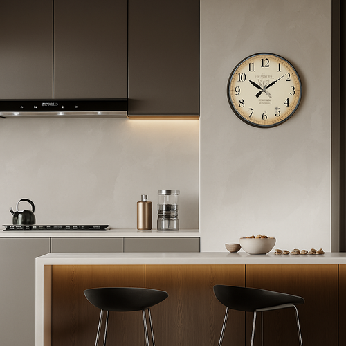 horloge murale rétro en bois motif paris pour décoration intérieure silencieuse - vue 2 sur 7