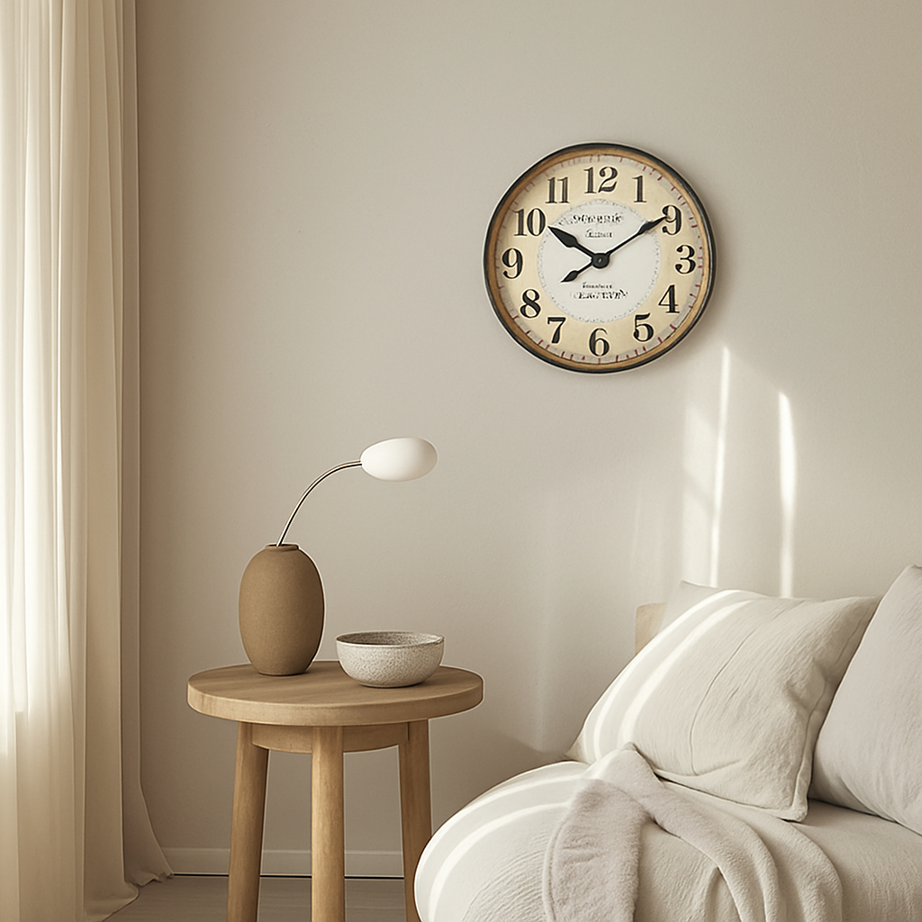 horloge murale rétro en bois motif paris pour décoration intérieure silencieuse - vue 7 sur 7