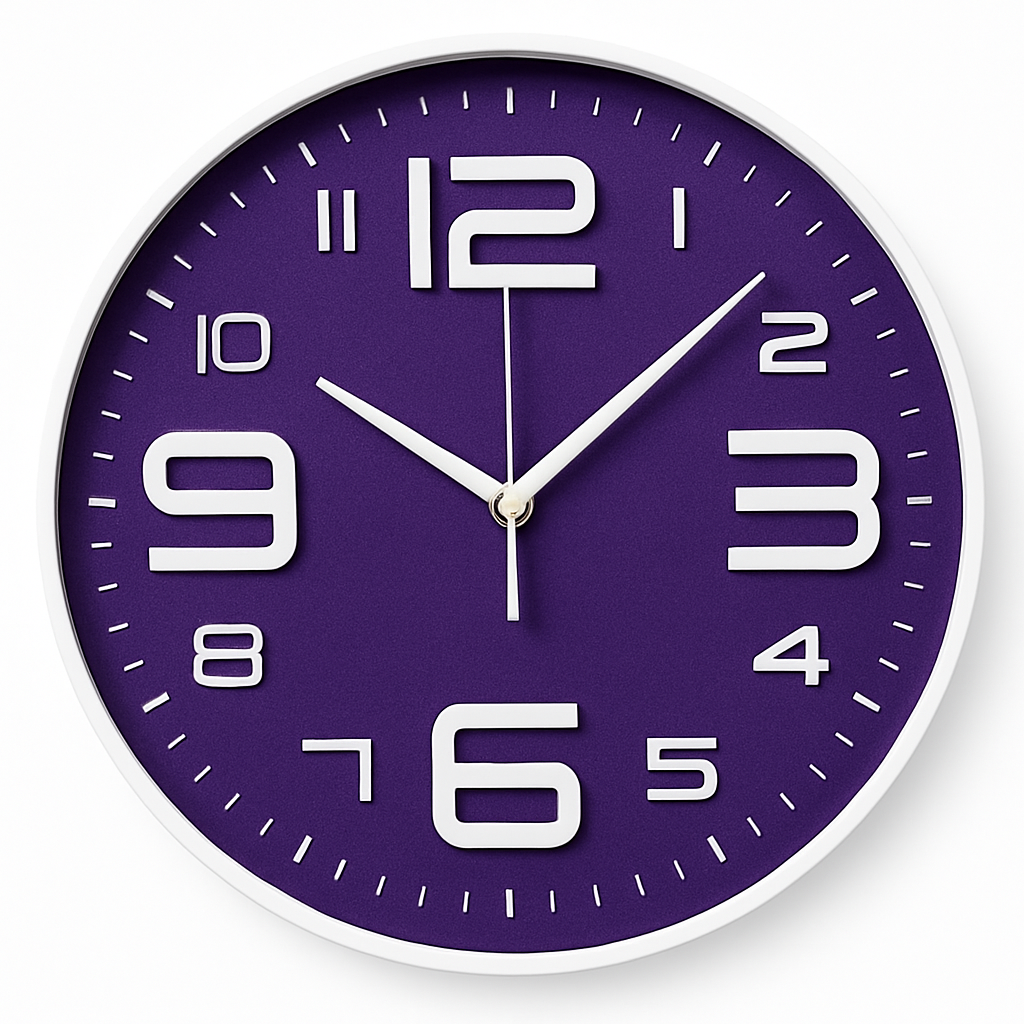 Horloge murale ronde design avec chiffres colorés 30cm Brief - vue 3 sur 7