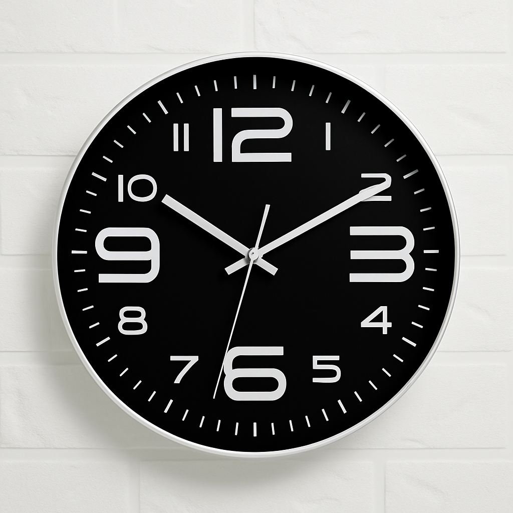 Horloge murale ronde design avec chiffres colorés 30cm Brief - vue 4 sur 7