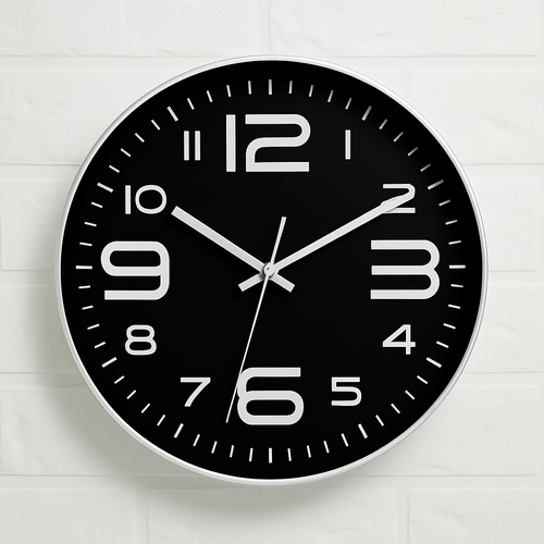 Horloge murale ronde design avec chiffres colorés 30cm Brief - vue 5 sur 7