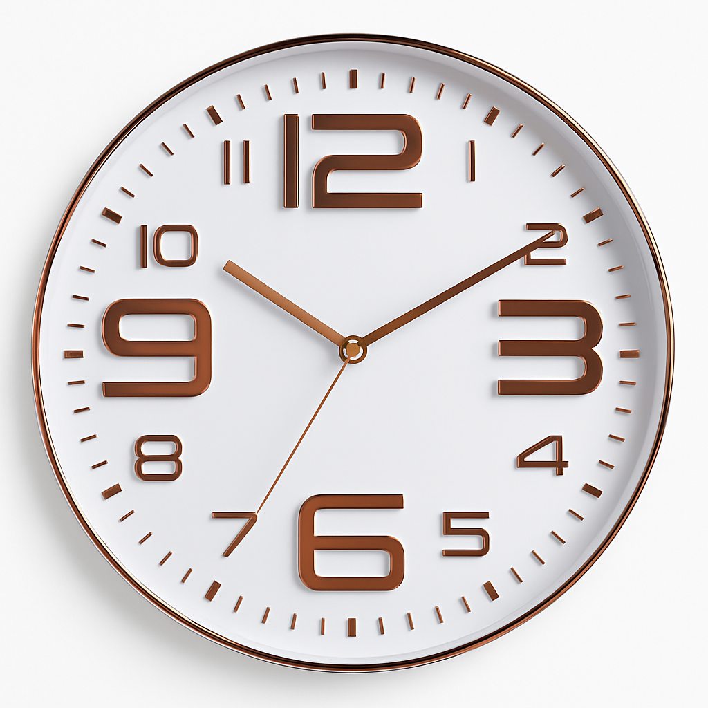 Horloge murale ronde design avec chiffres colorés 30cm Brief - vue 5 sur 7