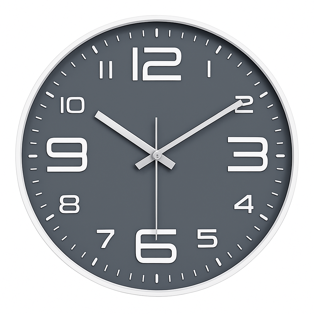 Horloge murale ronde design avec chiffres colorés 30cm Brief - vue 6 sur 7