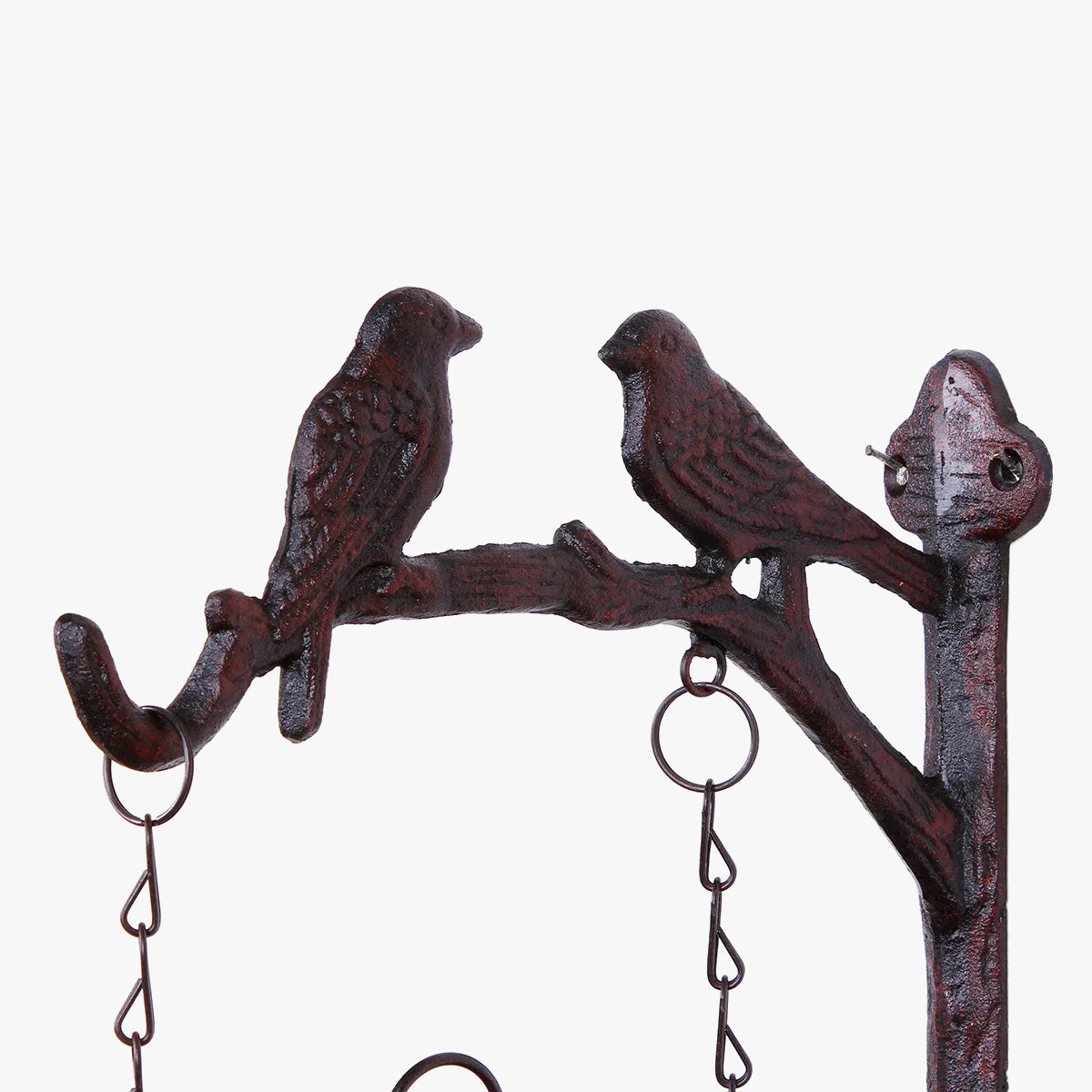 horloge murale ronde double face oiseaux et rose