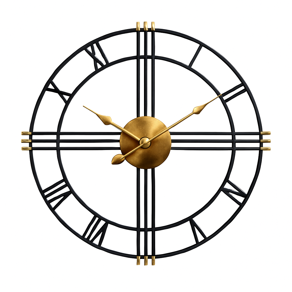 Horloge murale ronde en métal industriel 50cm Restaurant - vue 5 sur 5