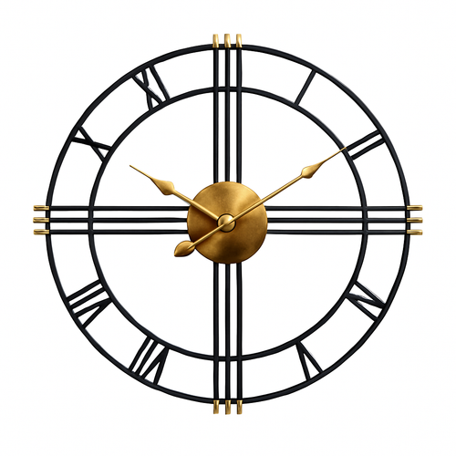 Horloge murale ronde en métal industriel 50cm Restaurant - vue 5 sur 5