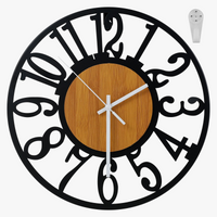 horloge murale silencieuse en fer avec chiffres arabes