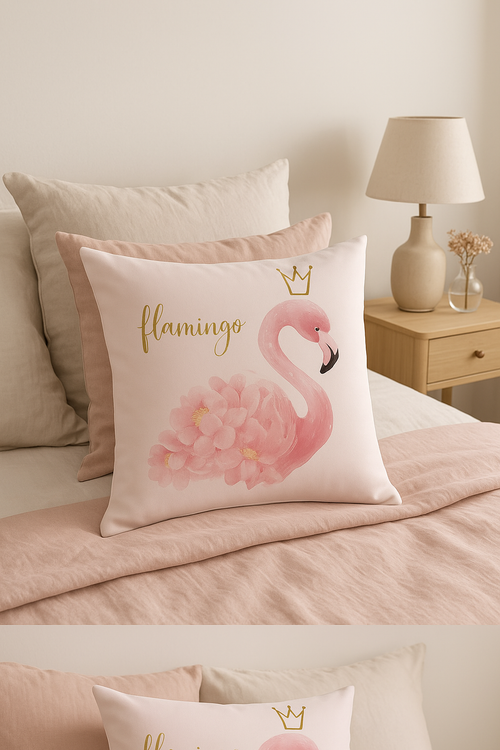 housse de coussin à motif flamant rose décoratif pour votre intérieur - vue 2 sur 2