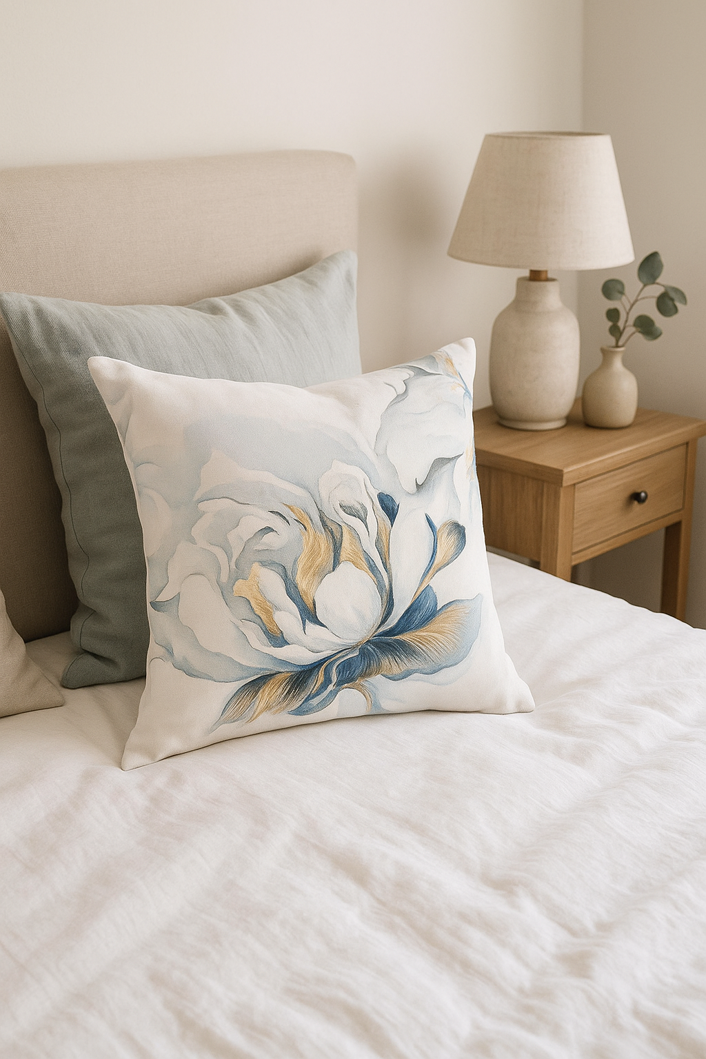 housse de coussin à motif floral de ginkgo élégant - vue 2 sur 2