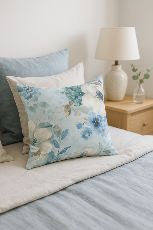 housse de coussin à motif floral feuilles de ginkgo - vue 2 sur 2