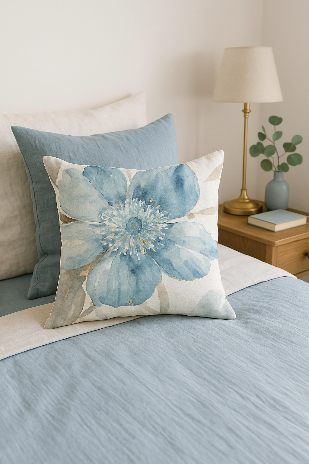 housse de coussin à motif floral feuilles de ginkgo - vue 2 sur 2