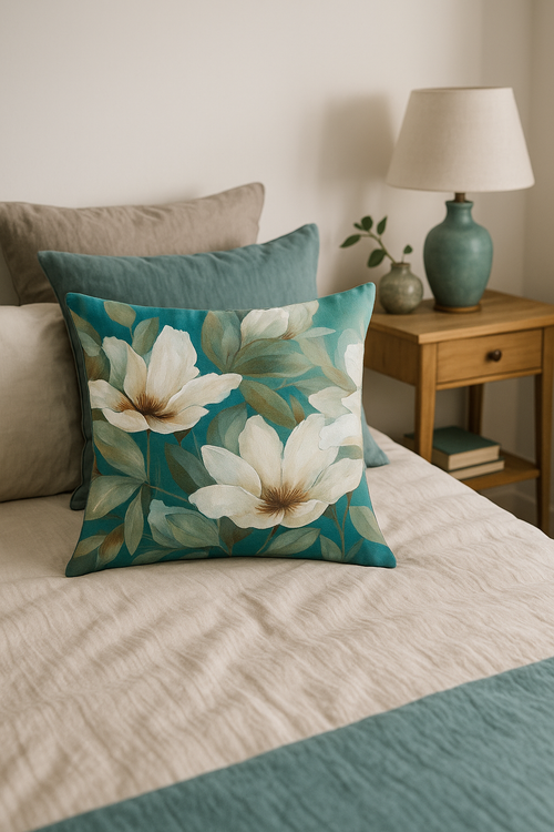 housse de coussin à motif floral ginkgo pour décoration intérieure - vue 2 sur 2