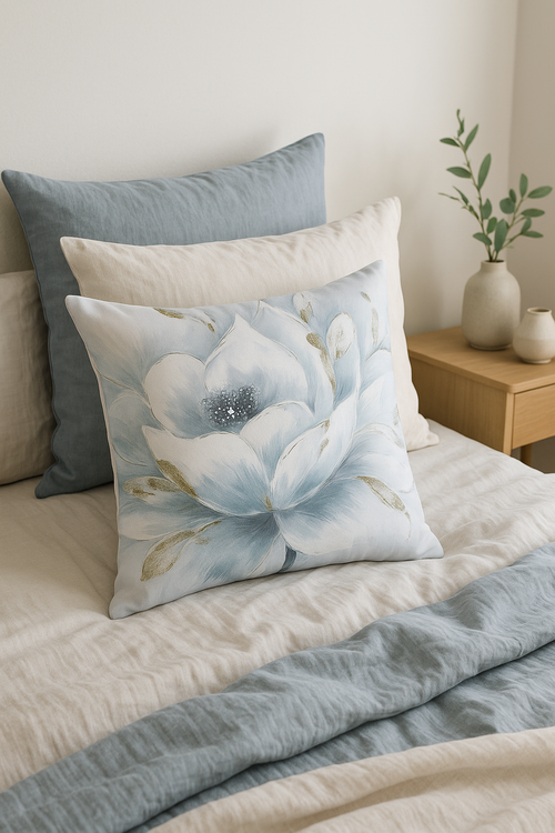 housse de coussin à motif floral ginkgo pour salon et chambre - vue 2 sur 2